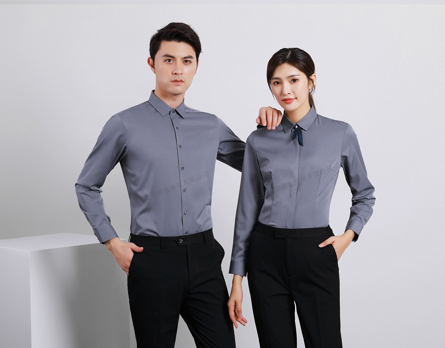 襯衫定制 時(shí)尚襯衫男女士春季 深灰色時(shí)尚襯衫